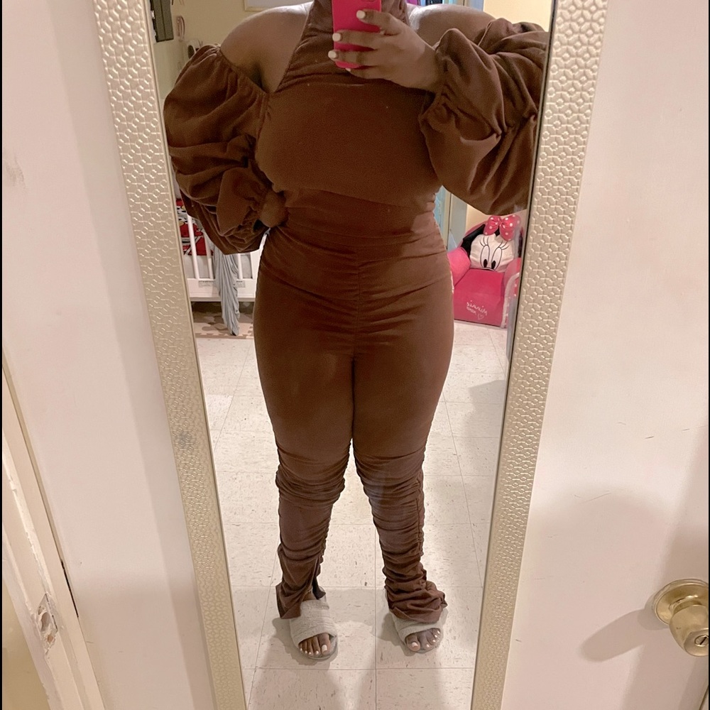 Open back long sleeve jumpsuit